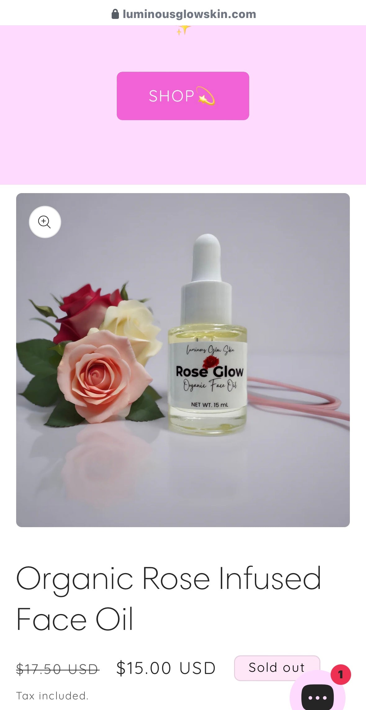 Organic Rose Infused Face Oil